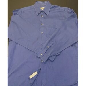 Lorenzini Blue Button Up‎ Dress Shirt 100% Cotton Made In Italy Size 41